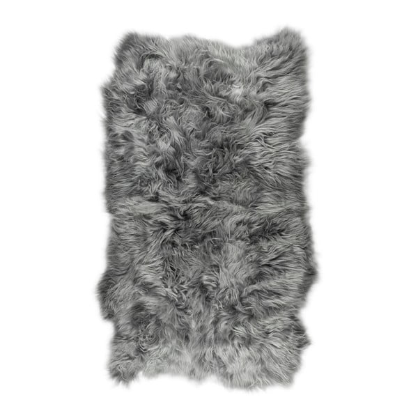 Szary dywan futrzany z długim włosiem Nardo, 110x200 cm
