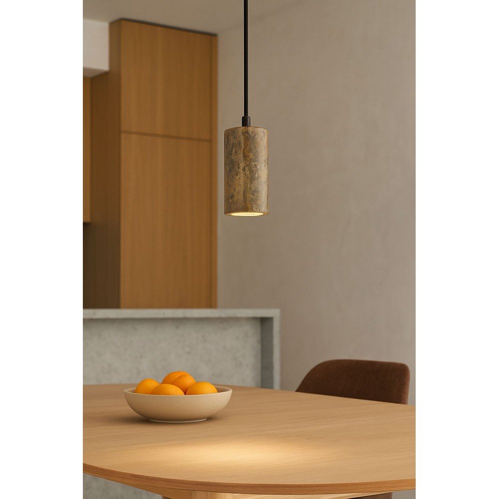 Szara lampa wisząca z kamiennym kloszem ø 6,5 cm Selma – Opviq lights (zdjęcie 6)