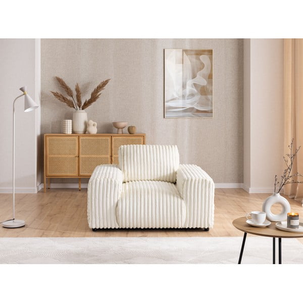 Kremowy sztruksowy fotel Justin – Ropez-image-1