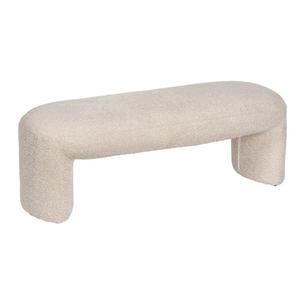 Beżowa  ławka z materiału bouclé Suave – Ixia