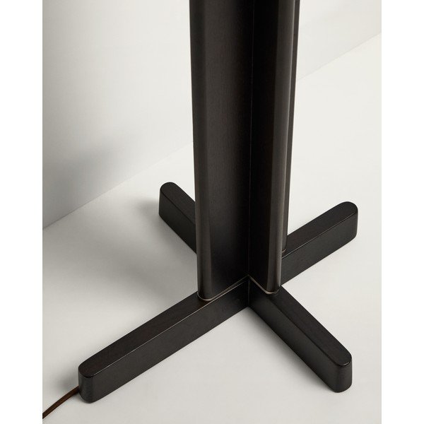 Biała/ciemnobrązowa lampa stojąca z tekstylnym kloszem (wysokość 150,5 cm) Niani – Kave Home-image-3