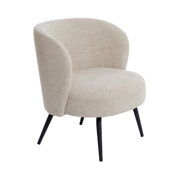 Kremowy fotel z materiału bouclé Dieyda – Light & Living