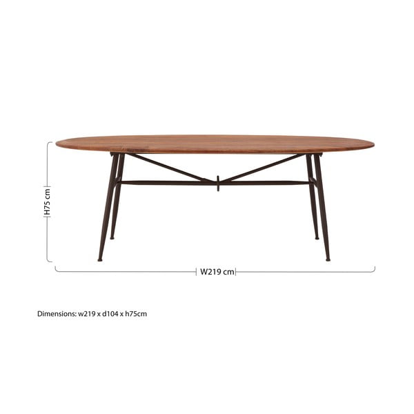 Stół z litego drewna orzechowego 104x219 cm New Foundry – Premier Housewares-image-4