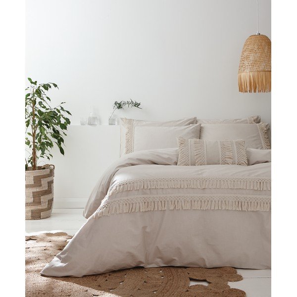 Szarobeżowa bawełniana pościel Pineapple Elephant Izmir, 200x200 cm-image-4