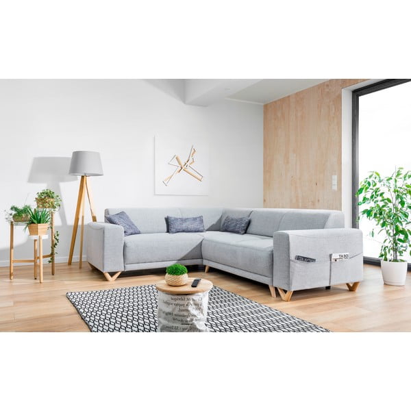 Jasnoszary rozkładany/ze schowkiem narożnik (lewostronny/w kształcie litery L) Classy Sophie – Miuform-image-3