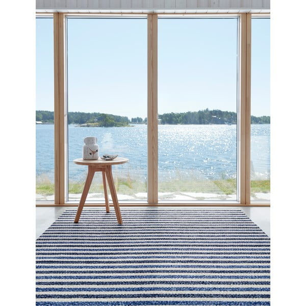 Niebiesko-kremowy chodnik odpowiedni na zewnątrz 70x240 cm Teo Denim – Pappelina-image-1