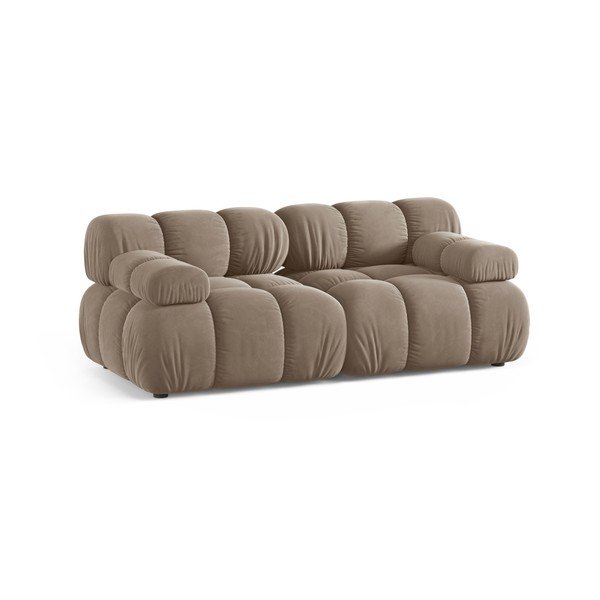 Beżowa aksamitna sofa modułowa 188 cm – Micadoni -image-1