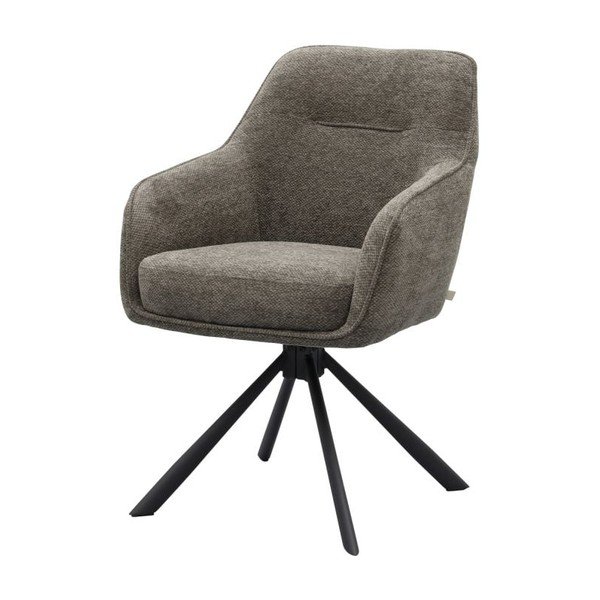 Ciemnoszary tapicerowany fotel jadalniany z podłokietnikami Avola – Unique Furniture-image-2