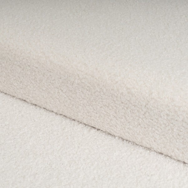 Biały puf z materiału bouclé Ecru – Casa Selección-image-1
