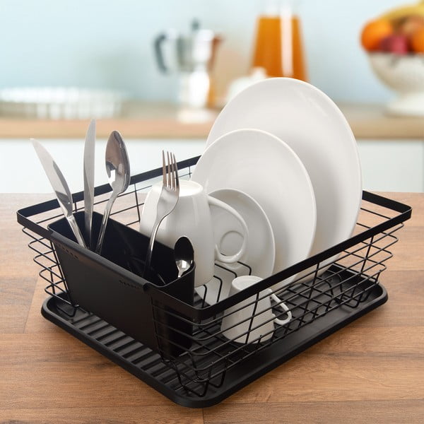 Czarny metalowy ociekacz 36x30,5 cm Radka – Orion-image-1