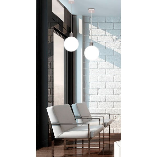 Lampa wisząca w kolorze srebra ze szklanym kloszem ø 15 cm Oden – Candellux Lighting-image-3