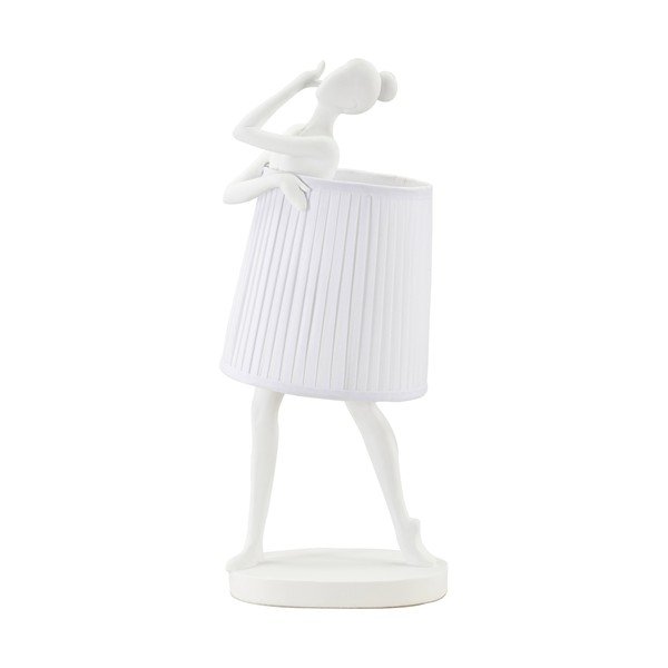 Biała lampa stołowa z tekstylnym kloszem (wysokość 62,5 cm) Ballet – Mauro Ferretti