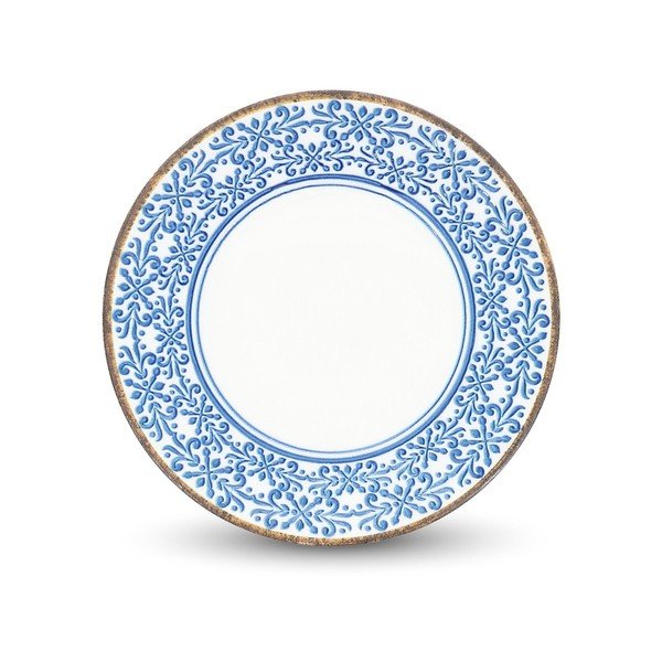 Biały/niebieski porcelanowy talerz deserowy ø 21 cm Azul – BonBistro