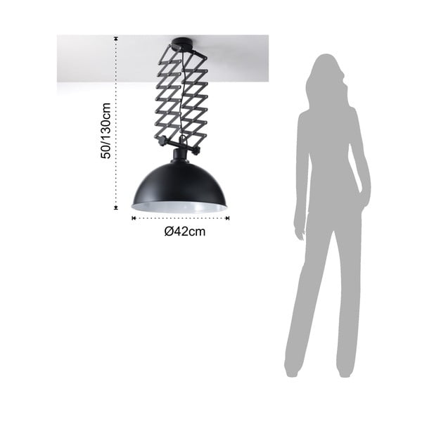 Czarna lampa wisząca z systemem pantografowym Tomasucci Extension Evo-image-4