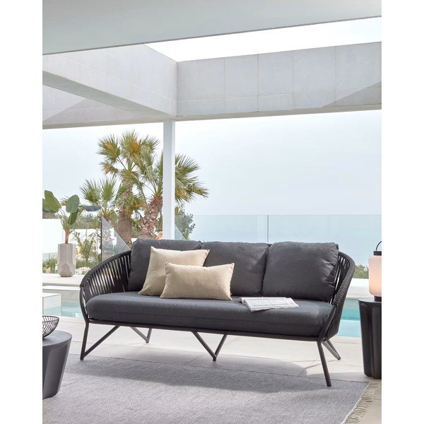 Czarna sofa ogrodowa Kave Home Branzie-image-1