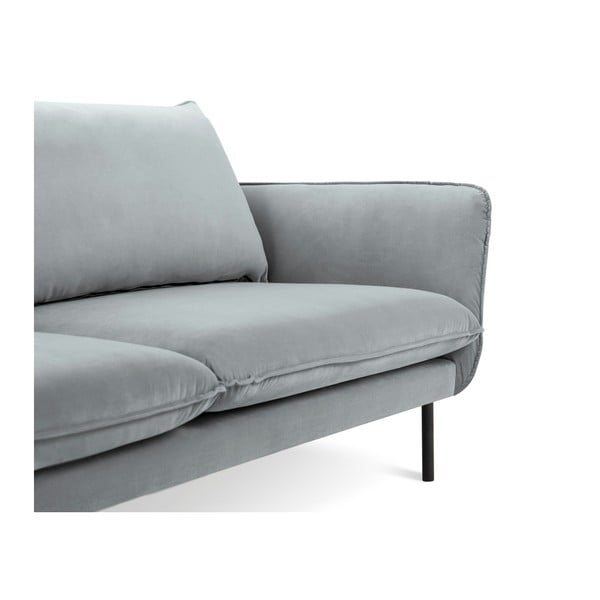 Jasnoszara narożna aksamitna sofa prawostronna Cosmopolitan Design Vienna-image-4