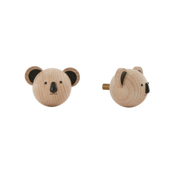 Ścienny haczyk z litego drewna bukowego w naturalnym kolorze Koala – OYOY Mini