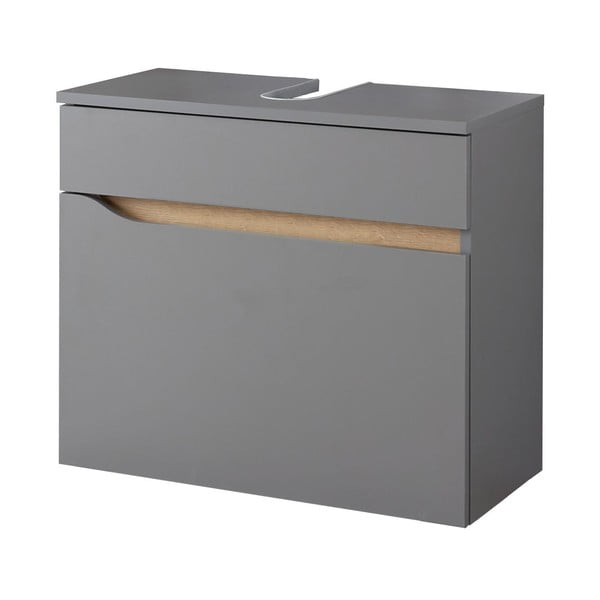 Szara szafka pod umywalkę bez baterii 60x53 cm Set 357 – Pelipal-image-2