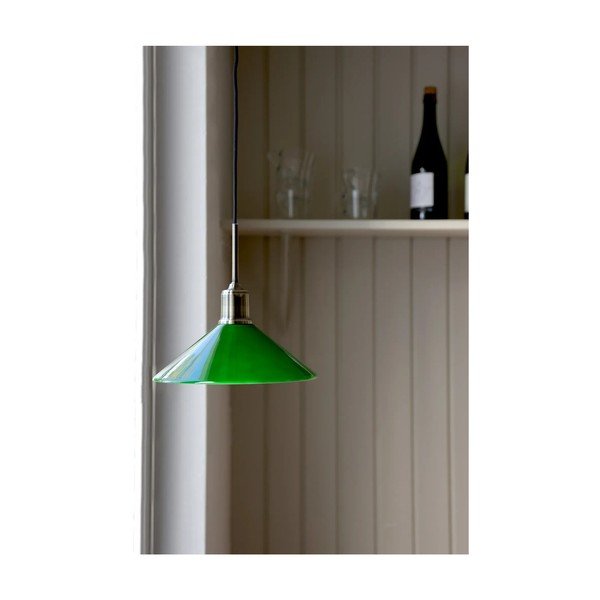 Lampa wisząca w kolorze mosiądzu z zielonym szklanym kloszem ø 25 cm Vela – Markslöjd-image-1