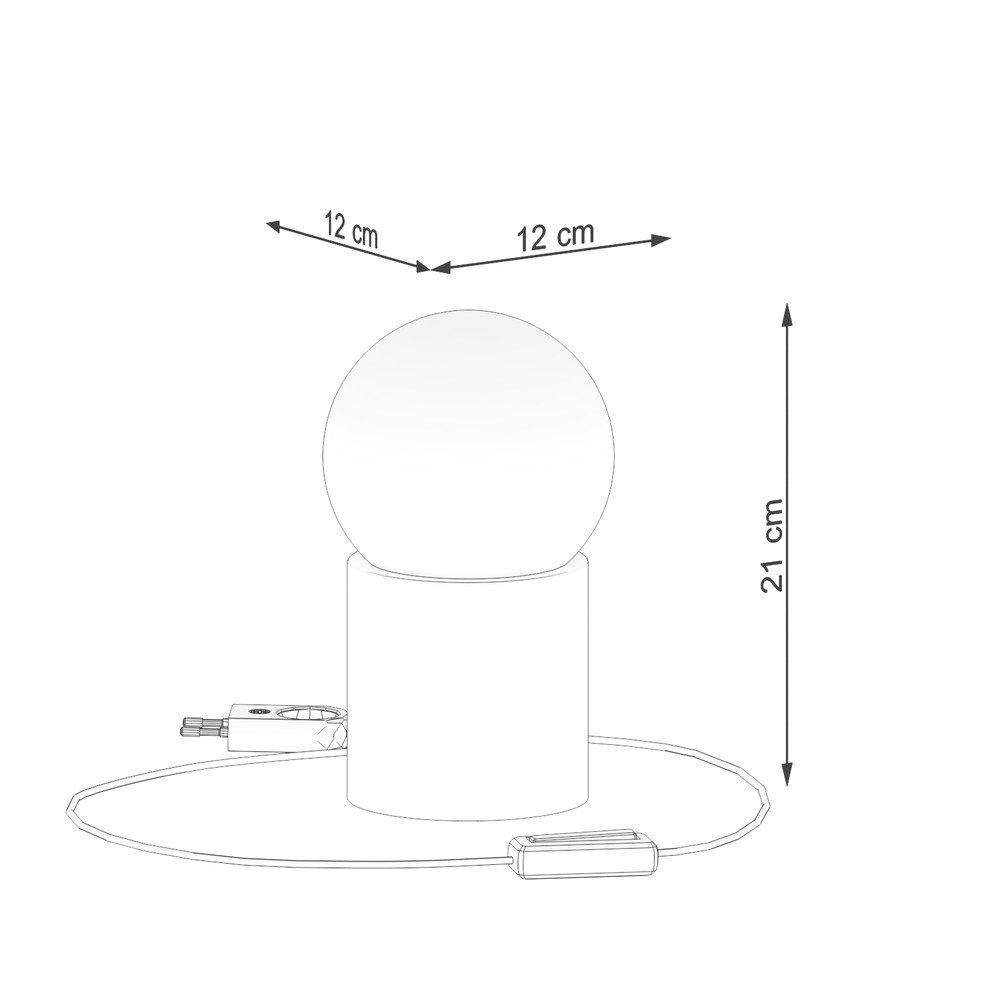 Biało-naturalna lampa stołowa ze szklanym kloszem (wysokość 21 cm) Surtur – Sollux (zdjęcie 6)