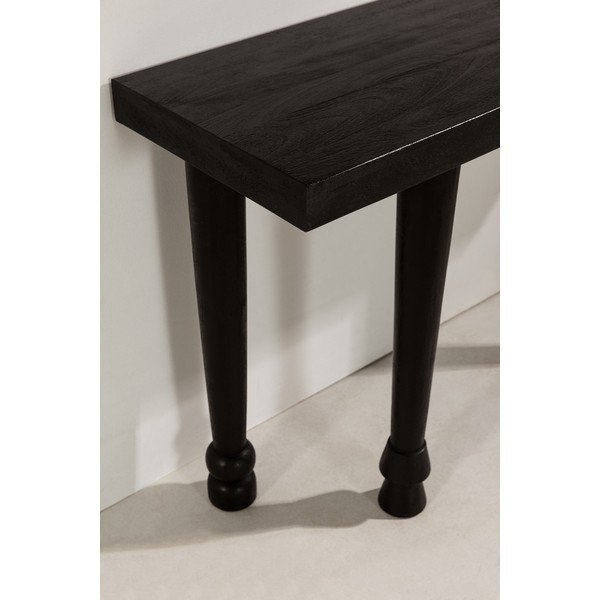 Czarna konsola z litego drewna mango 40x130 cm Inaya – MOME-image-4