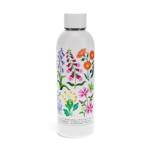 Biała butelka ze stali nierdzewnej 500 ml Wild Flowers – Rex London