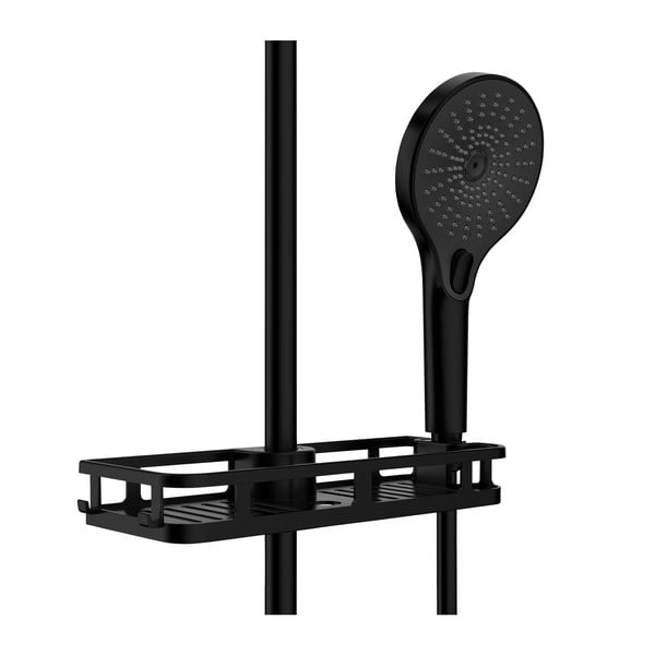 Samoprzylepna plastikowa półka łazienkowa w kolorze matowej czerni Libertà – Wenko-image-3