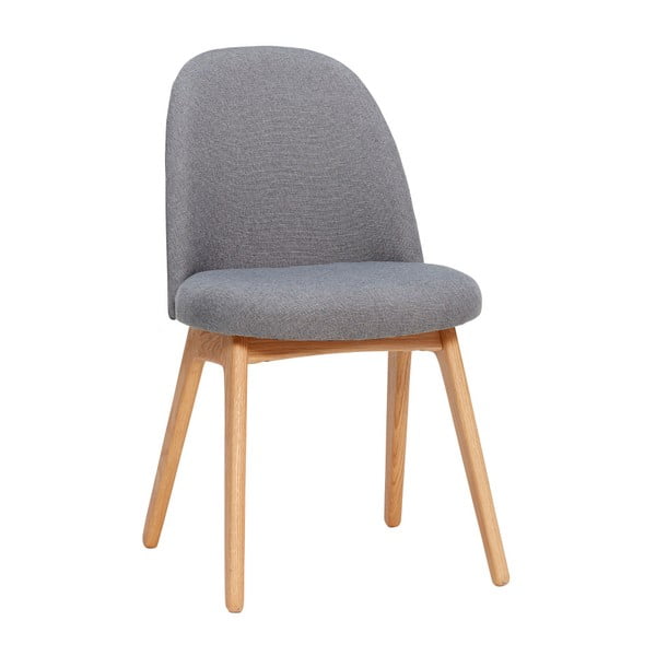 Ciemnoszare krzesło z nogami z drewna dębowego Hübsch Gisla