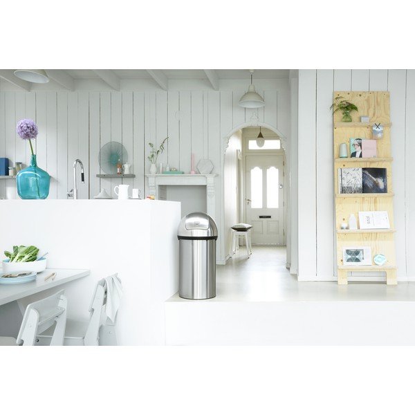 Stalowy kosz na śmieci w kolorze matowego srebra 60 l Push Bin – Brabantia-image-1