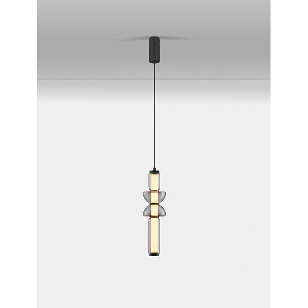 Szara szklana lampa wisząca LED ze ściemniaczem ø 12 cm Ulon – Nova Luce-image-3