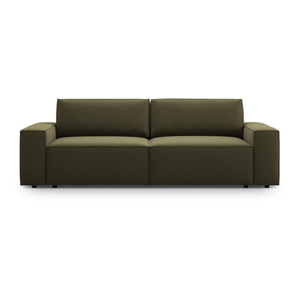 Zielona aksamitna rozkładana/ze schowkiem sofa 247 cm Jodie – Micadoni