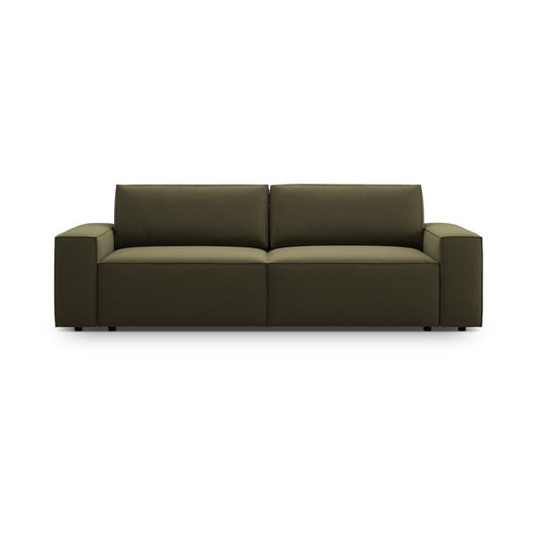 Zielona aksamitna rozkładana/ze schowkiem sofa 247 cm Jodie – Micadoni 