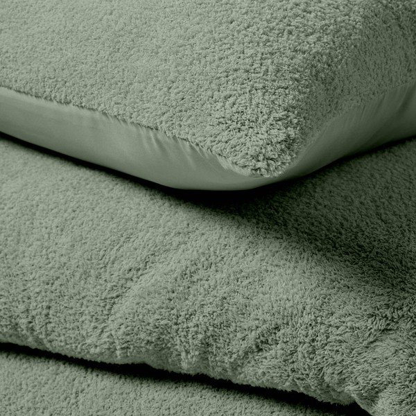 Zielona pościel dwuosobowa z mikropluszu 240x220 cm Helena – douceur d'intérieur-image-2