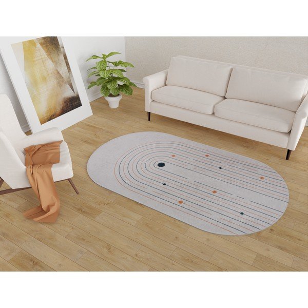 Kremowy dywan odpowiedni do prania 80x120 cm Oval – Vitaus-image-1