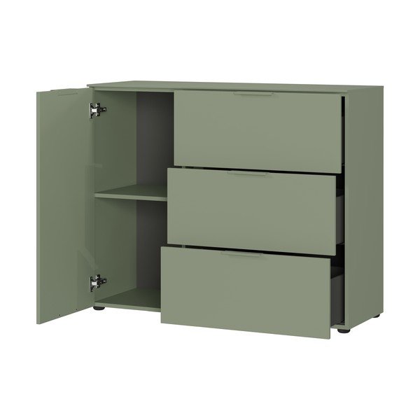 Zielona szafka z matowym wykończeniem 109x98x40 cm Savoca – Germania-image-4