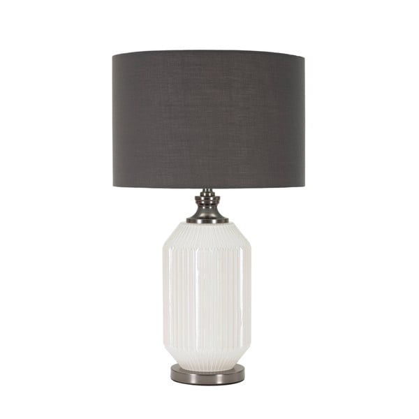 Szara lampa stołowa z tekstylnym kloszem (wysokość 65 cm) Brighty – Mauro Ferretti