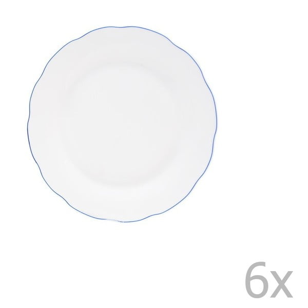 Biały porcelanowy talerz deserowy Orion Blue Line, ⌀ 18 cm