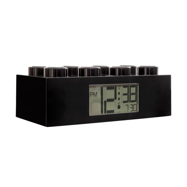 Czarny zegar cyfrowy z budzikiem LEGO® Brick-image-2