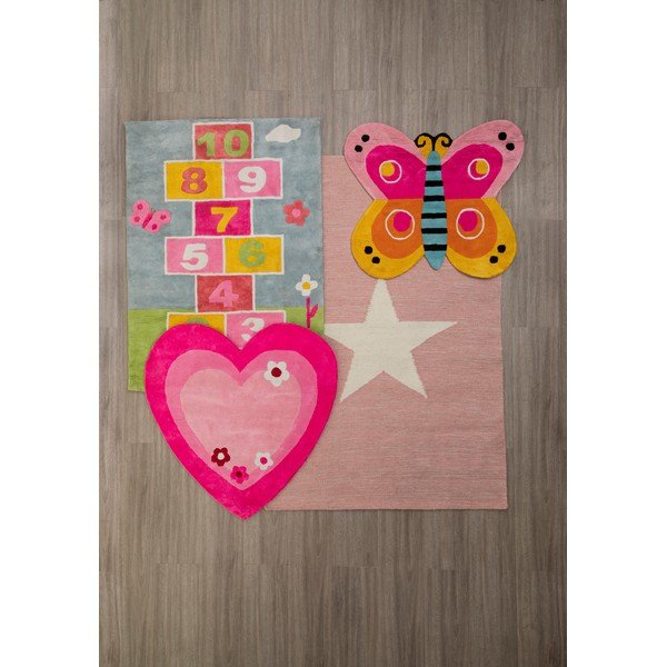Różowy dywan dziecięcy 100x100 cm Love Heart – Premier Housewares-image-1