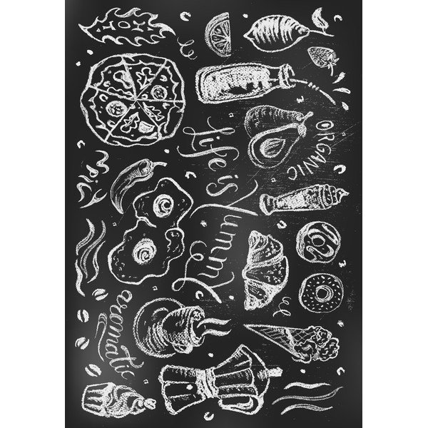 Czarny chodnik odpowiedni do prania 80x200 cm Life Is Yummy – Vitaus