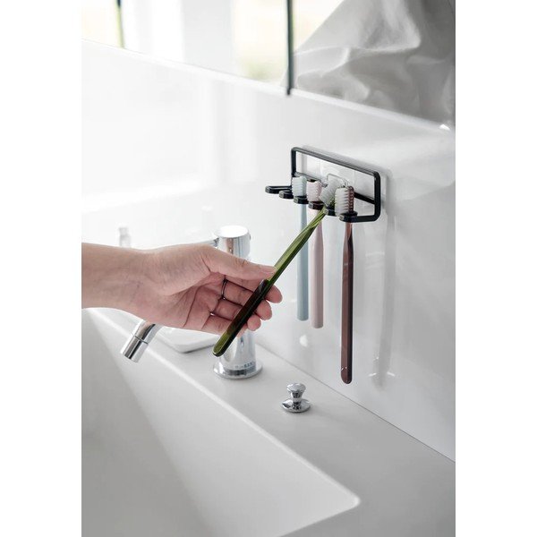 Czarny samoprzylepny metalowy uchwyt na szczoteczki do zębów Film Hook – YAMAZAKI-image-2