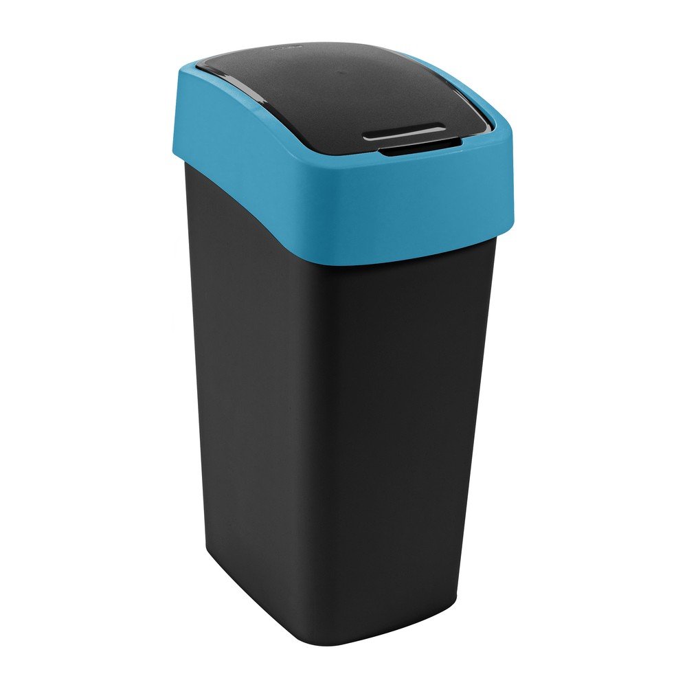 Czarny/niebieski plastikowy kosz na śmieci do segregacji odpadów 45 l Flip Bin – Curver