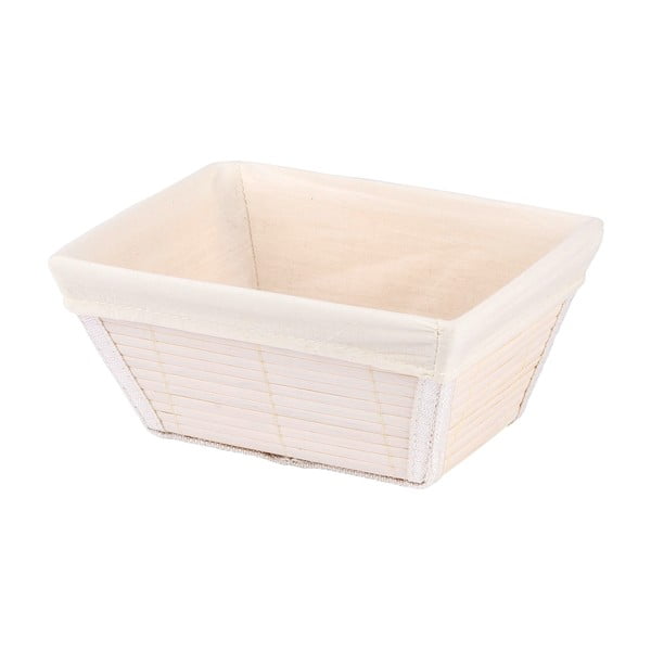 Biały koszyk Wenko Bamboo, szer. 19,5 cm