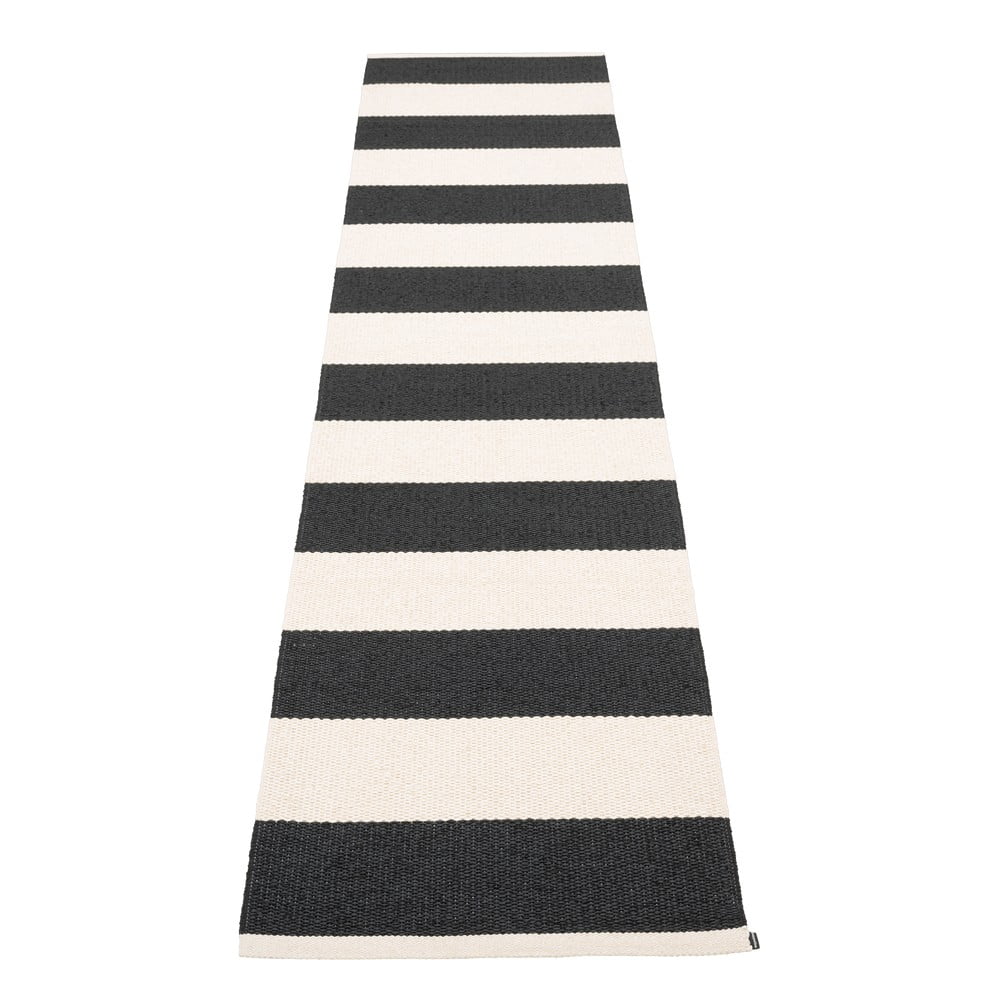 Czarno-biały chodnik odpowiedni na zewnątrz 70x300 cm Bob Black Vanilla – Pappelina