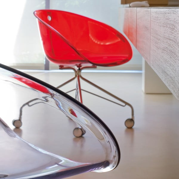 Czerwone krzesło na kółkach Pedrali Gliss-image-2