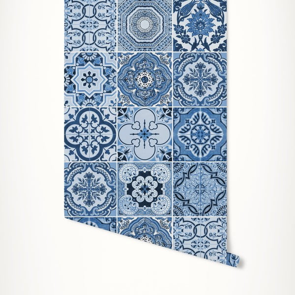 Niebieska tapeta samoprzylepna LineArtistica Audrey, 60x300 cm