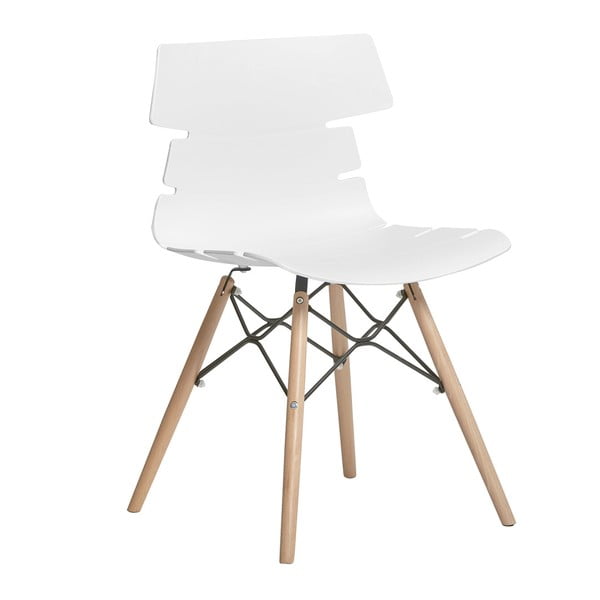 Zestaw 4 białych krzeseł do jadalni Marckeric Iris-image-2