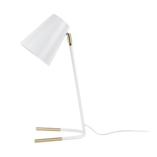 Biała lampa stołowa z detalami w kolorze złota Leitmotiv Noble