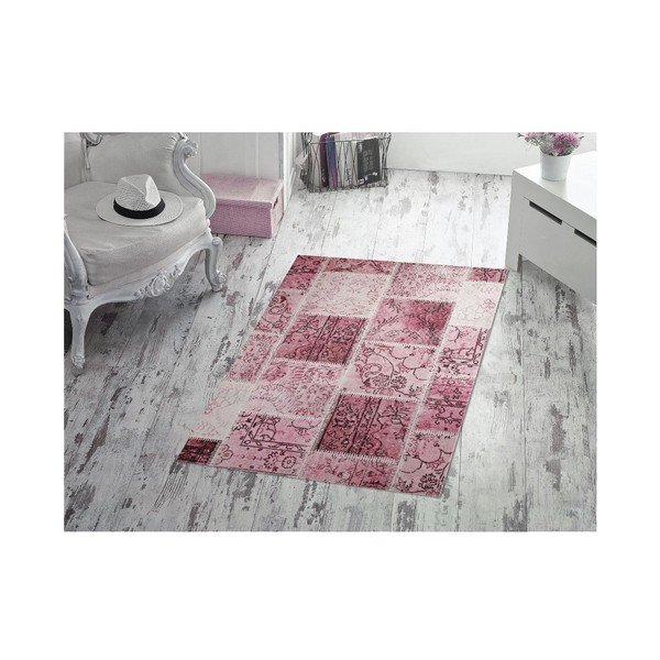 Dywan Patchwork Pembe, 80x300 cm-image-1