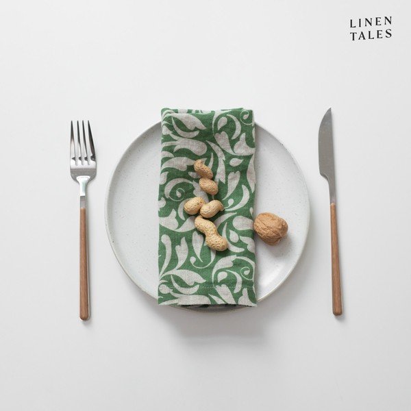 Serwetka lniana 40x40 cm Evergreen Damask – Linen Tales